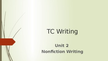 Preview of TC Writing, Grade 1 Unit 2, Learning Target & Success Criteria