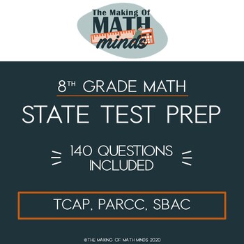 Preview of State Test Prep Questions | 8th Grade Math Review for PARCC, TCAP, SBAC