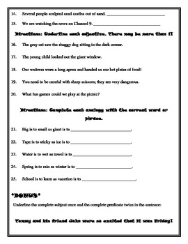TCAP State Test Grammar Review Packet - 4th Grade by Sara Whitener