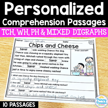 Preview of TCH, WH, PH & Mixed Digraphs Passages: PERSONALIZED Comprehension Class Sets