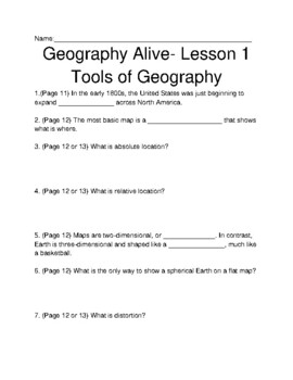 Preview of TCI Geography Alive! (Regions and People): Lesson 1 Follow-Along Review Guide