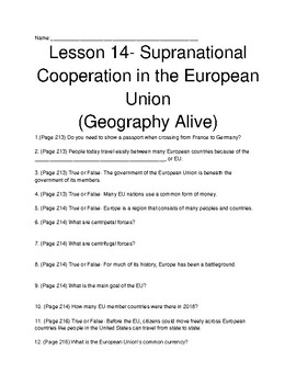 Preview of TCI Geography Alive! (Regions and People): Lesson 14 Follow-Along Review Guide