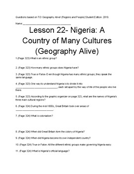 Preview of TCI Geography Alive! (Regions and People): Lesson 22 Follow-Along Review Guide