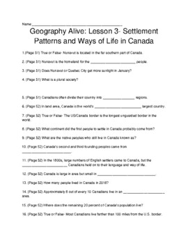 Preview of TCI Geography Alive! (Regions and People): Lesson 3 Follow-Along Review Guide
