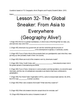 Preview of TCI Geography Alive! (Regions and People) Lesson 32 Follow-Along Review Guide