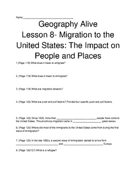 Preview of TCI Geography Alive! (Regions and People): Lesson 8 Follow-Along Review Guide