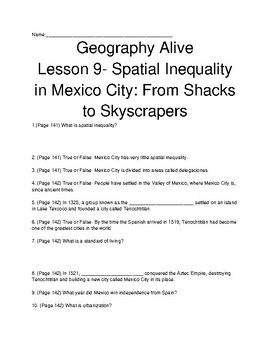 Preview of TCI Geography Alive! (Regions and People): Lesson 9 Follow-Along Review Guide