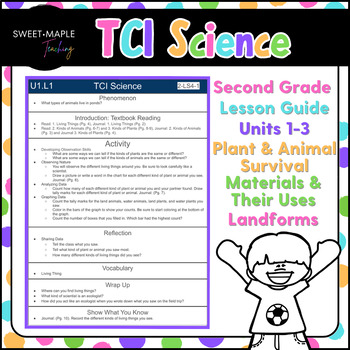 Preview of TCI Science | Second Grade Supplemental Lesson Guides | Units 1-3