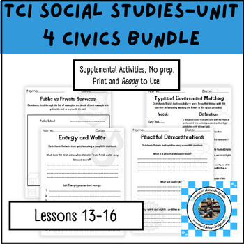 Preview of TCI Social Studies Unit 4-Civics Bundle