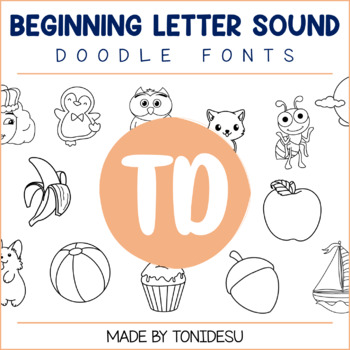 Preview of TD Fonts: TD Beginning Sounds and Clip Arts Bundle