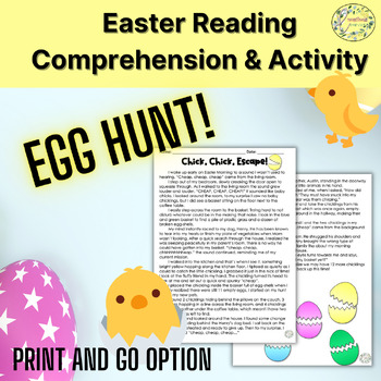 Preview of TDA Easter Reading Comprehension Egg Hunt!