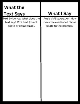 tda essay graphic organizer