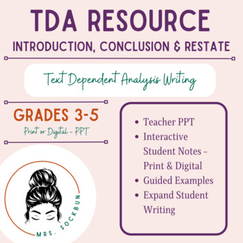 Preview of TDA Introduction, Conclusion & Restate Practice