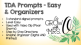 TDA Prompts - 3 EASY video clip prompts with ORGANIZERS