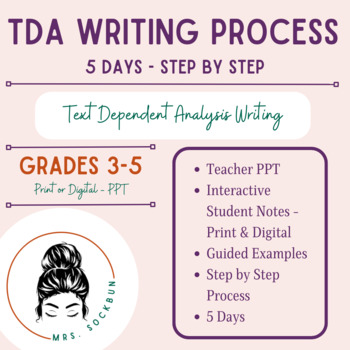 Preview of TDA Writing Process - 5 Days, Step by Step, Teacher PPT, Guided Notes