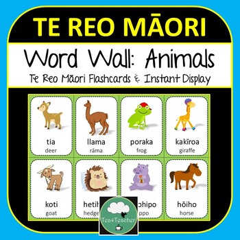 Preview of TE REO MAORI Animal WORD WALL and FLASHCARDS