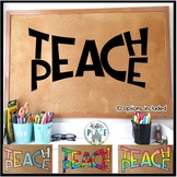 TEACH PEACE Letters Sign DOLLAR DEAL
