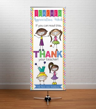 TEACHER APPRECIATION BANNER - THANK YOU - large banner vertical