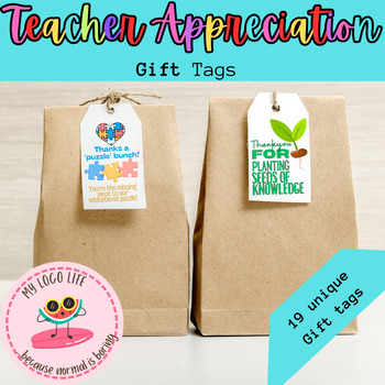 Preview of TEACHER APPRECIATION Gift Tags |Teacher gift tags| gift tags for teachers