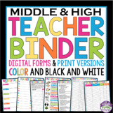 Teacher Binder - Back to School Teacher Planner - Middle a