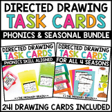 Phonics Directed Drawing & Seasonal Drawings Task Cards fo