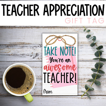 TEACHER GIFT TAGS - Awesome Teacher | Printable Tag | Teacher Appreciation