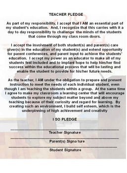 Preview of TEACHER PLEDGE