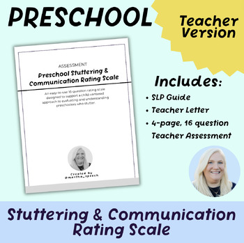Preview of TEACHER - Preschool Stuttering & Communication Rating Scale