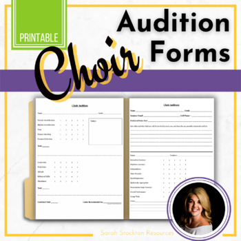 Preview of TEACHER RESOURCE Choir Audition Forms