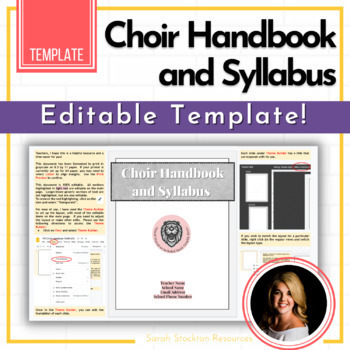 Preview of TEACHER RESOURCE Choir Handbook and Syllabus TEMPLATE {Editable}