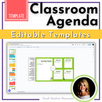 Preview of TEACHER RESOURCE Daily Agenda Slide TEMPLATES