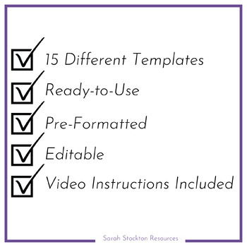 TEACHER RESOURCE Daily Agenda Slide TEMPLATES by Sarah Stockton Resources