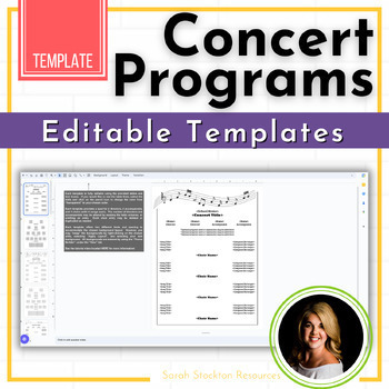 Preview of TEACHER RESOURCE Music Concert Program TEMPLATES