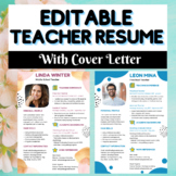 TEACHER RESUME EDITABLE - CV Template, Teacher Resume with