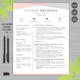 TEACHER RESUME Template For MS Word and Pages | + Educator
