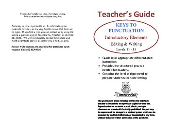 Preview of TEACHER'S GUIDE Keys to Punctuation 11 - 13 INTRODUCTORY ELEMENTS
