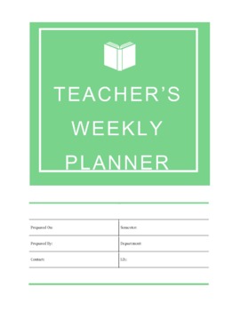 Preview of TEACHER’S WEEKLY PLANNER