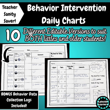 Preview of Behavior Intervention Charts (Sanity Saver!)