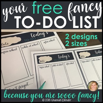 Preview of FREE TEACHER TO DO LIST PRINTABLE TEMPLATE: SHE'S SO FANCY