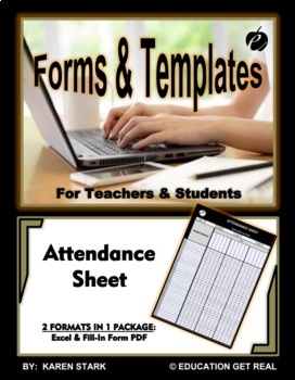 Preview of ATTENDANCE TEMPLATE (Excel & PDF FILLABLE) "Tracking Student Attendance Form"