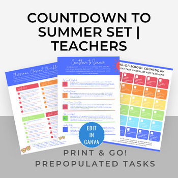 Preview of TEACHERS 'CLOSE THE CLASSROOM' COUNTDOWN | Sky Blue Design