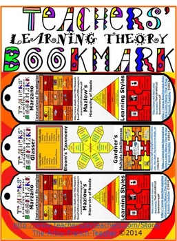 Preview of TEACHERS' LEARNING THEORY BOOKMARK FREEBIE End-of-the-Year Teacher Gift