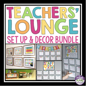 Preview of Teachers' Lounge Staffroom Set up and Decor Bundle - Posters and Bulletin Boards