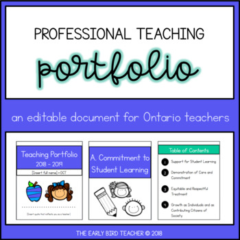 Preview of TEACHING PORTFOLIO TEMPLATE