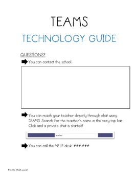 Preview of Microsoft TEAMS How-To Guides for Students, Parents, and Teachers