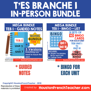 Preview of TEB T'es branché 1 - IN PERSON BUNDLE (Guided Notes, Bingo Activities)