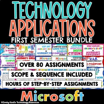 Preview of TECHNOLOGY APPLICATIONS COMPLETE COURSE -1st SEMESTER MICROSOFT COMPUTER BUNDLE