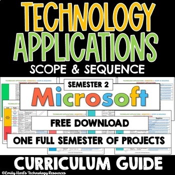 Preview of TECHNOLOGY APPLICATIONS - SCOPE & SEQUENCE - 2nd Semester Computer Course Guide