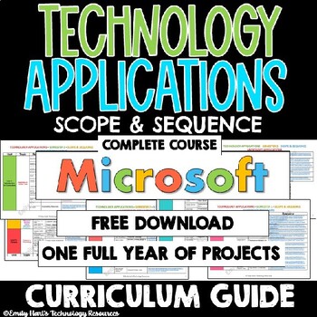 Preview of TECHNOLOGY APPLICATIONS - SCOPE & SEQUENCE - FULL YEAR Computer Course Guide