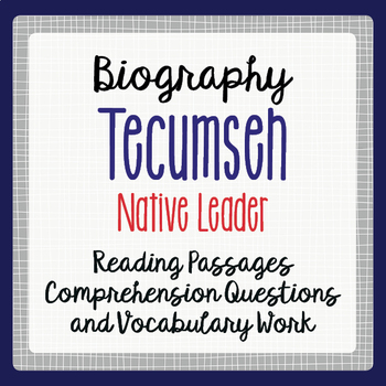 Preview of TECUMSEH Biography Informational Texts Activities Gr 4-6 PRINT and EASEL